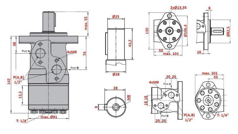 MOTOR HIDRÁULICO MP 100