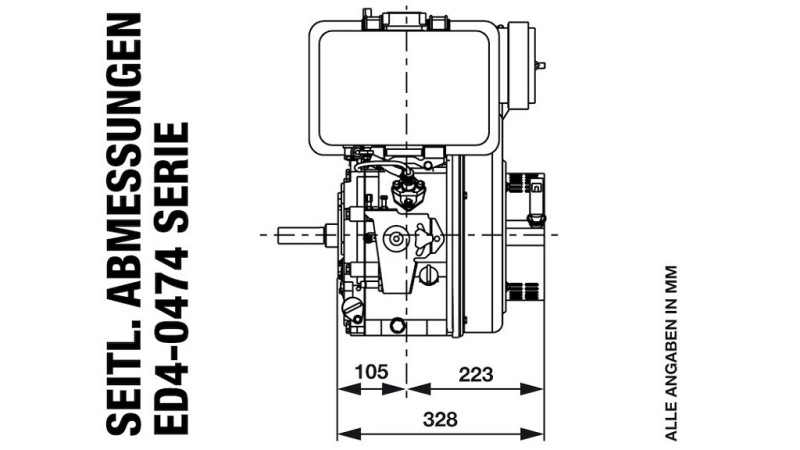 dieselmotor 474cc-8.0kW-3.600 RPM-E-KW25x88-elektrisk start