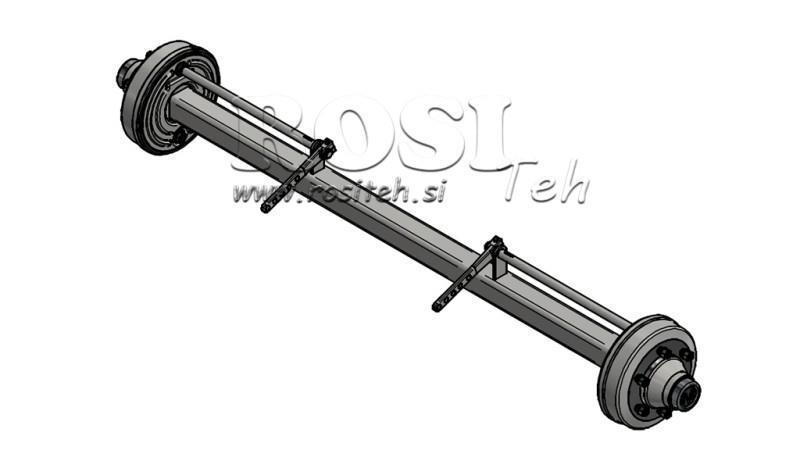 AKSEL TIL TRAILER 7200 kg MED BREMSER (2000 mm)