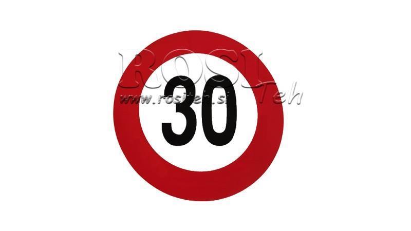 ETIQUETA DE LÍMITE DE VELOCIDAD 30km/h