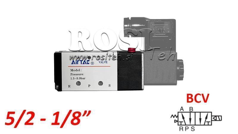 VÁLVULA ELÉCTRICA NEUMÁTICA 5/2 MONOSTABLE 1/8 PRT-0552-BCV