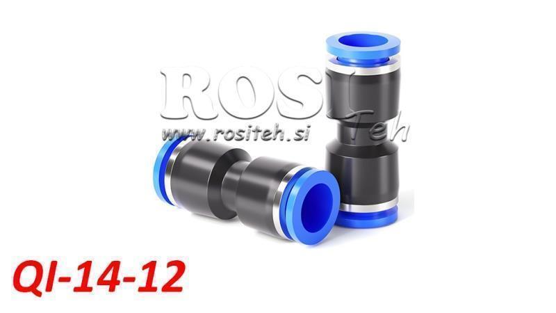 ENCHUFE NEUMÁTICO CONECTOR REDUCTOR RECTO TPA SIN ROSCA QI-14-12