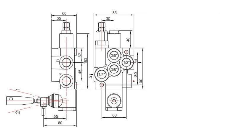 HYDRAULISK VENTIL 1xP40 ENKELRETTET B1