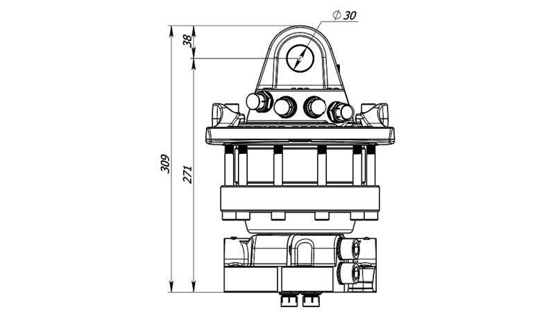 ROTADOR HIDRÁULICO 5500/3250 KG CON BRIDA