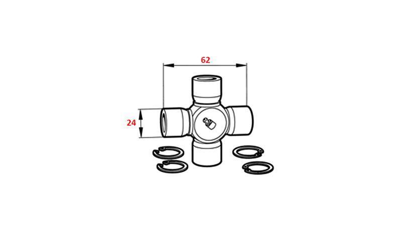 CROSS F-24.00X62.00 PARA ECO CARDÁN 790mm 35-60HP ESTÁNDAR