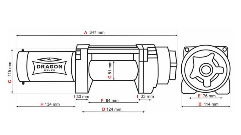 12 V ELEKTRISK WINCH DWH 3500 HD - 1588 kg - SYNTHETISK REB