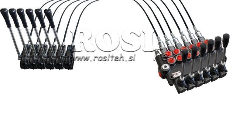 JOYSTICK DVOJITÁ RUKOJEŤ 1 m HYDRAULICKÝ VENTIL 6xP40 litrů