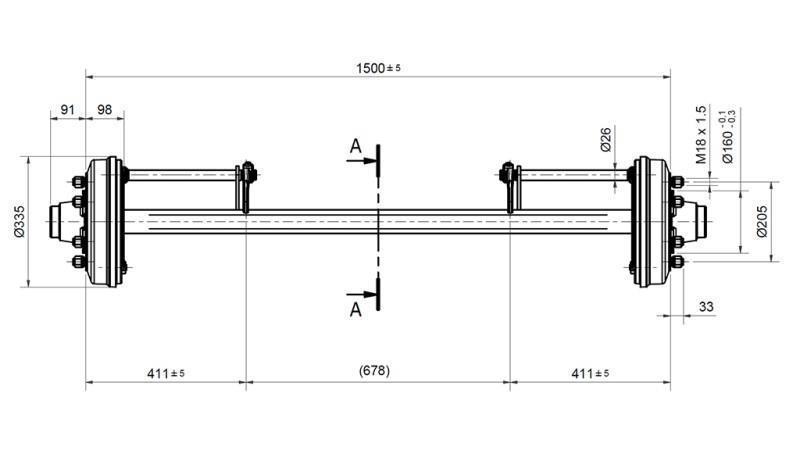TENGELY TRAILERHEZ 4800 kg FÉKKEKEL (1500 mm)