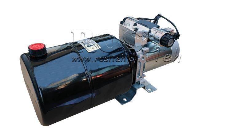 AGREGADO HIDRÁULICO MINI 12V CC - 1.6kW = 2.1cc - 8 lit - ensamblaje de doble dirección (metal)