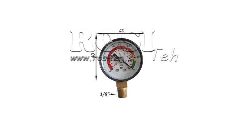MEDIDOR DE VACÍO PARA FILTRO HIDRÁULICO -1 - 0 BAR - 1/8