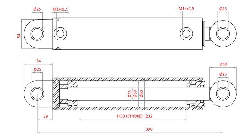 CILINDRO DE DIRECCIÓN HIDRÁULICA FIAT-NEW HOLLAND OEM-5189887, 5165140, 5190908