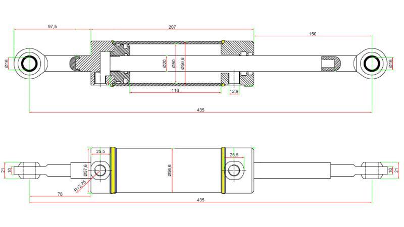 CILINDRO DE DIRECCIÓN HIDRÁULICA JOHN DEERE OEM-AM108777
