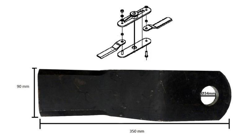 KIT DE CUCHILLAS TM100 PARA REDUCTOR LF-205 PARA MULCHER