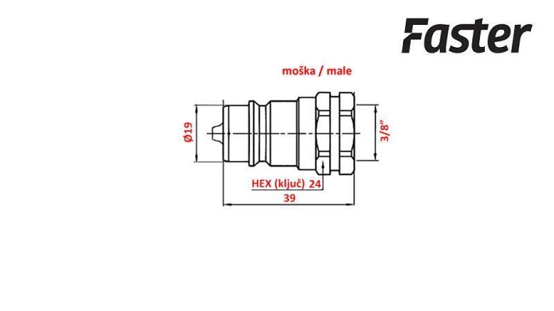 RYCHLOUPNUTÍ TRAKTOR MUŽ 3/8 Faster