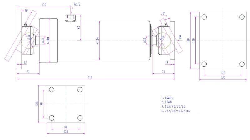 CILINDRO TELESCÓPICO 4 EXTENSIONES  1050MM K4B-10T