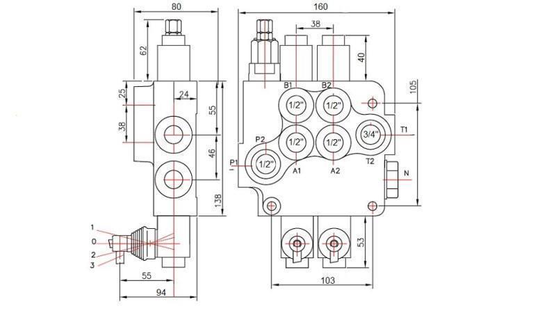 HYDRAULISK VENTIL 2xP80
