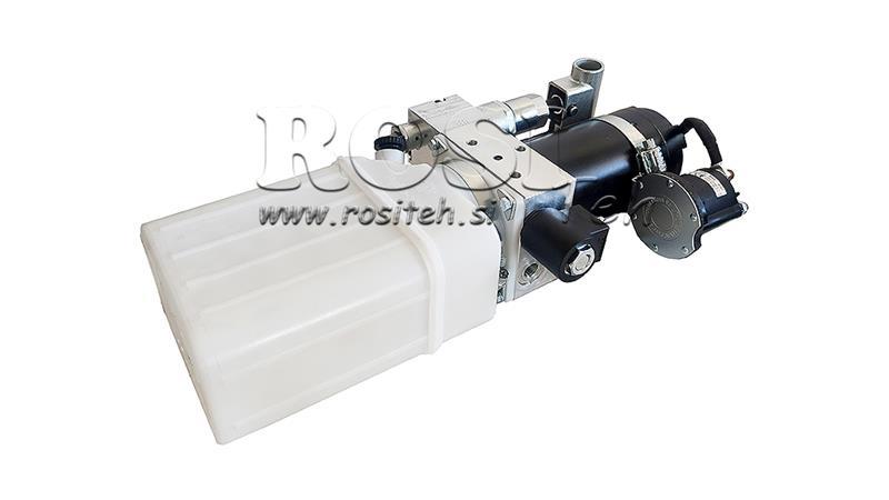 AGREGADO HIDRÁULICO MINI 12V CC - 0.8kW = 0.5cc - 1.5 lit - unidad monofásica (PVC) con bomba manual