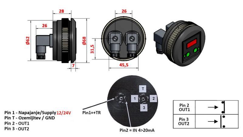 INTERRUPTOR DE PRESIÓN ELECTRÓNICO CON MANÓMETRO KD59 0-400 BAR