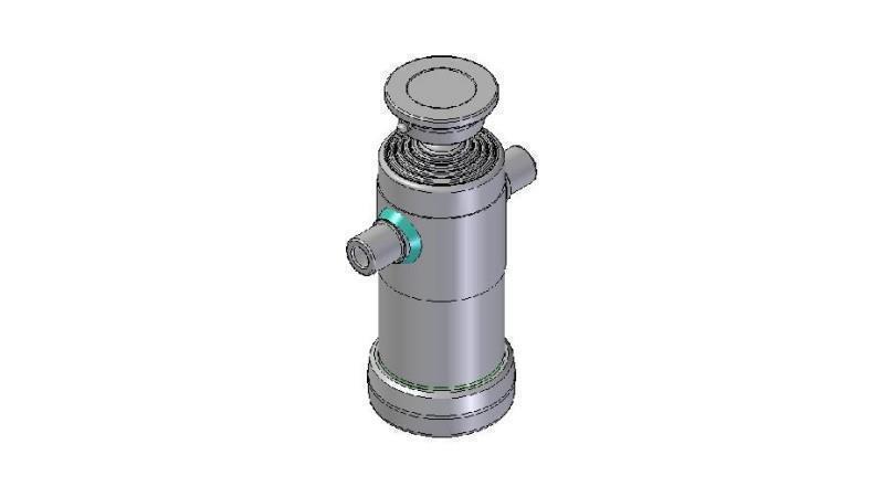 3092S -TELESCOPISK CYLINDER STANDARD/BALL 5 TRIN SLAG 1040 DIAMETER 124