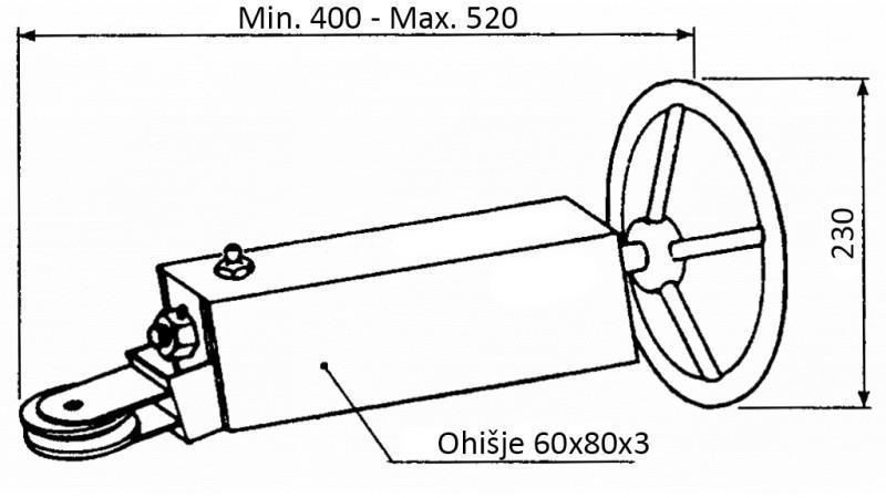 TENSOR PARA CABLE CON RUEDA PARA FRENOS DE MANO DE REMOLQUE CON POLEA