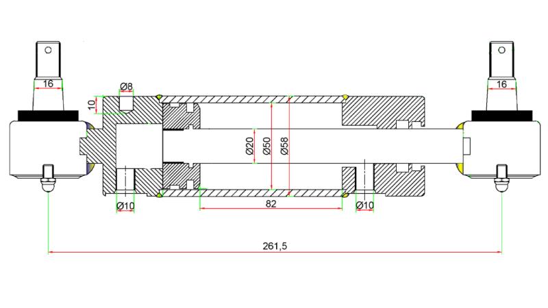 CILINDRO DE DIRECCIÓN HIDRÁULICA JOHN DEERE OEM-AM147174