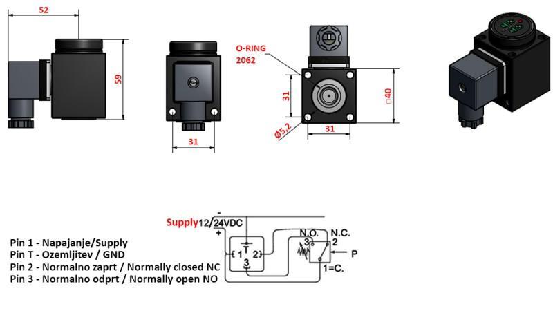 INTERRUPTOR DE PRESIÓN ELECTRÓNICO KL55 0-200 BAR (MÁX.500BAR)