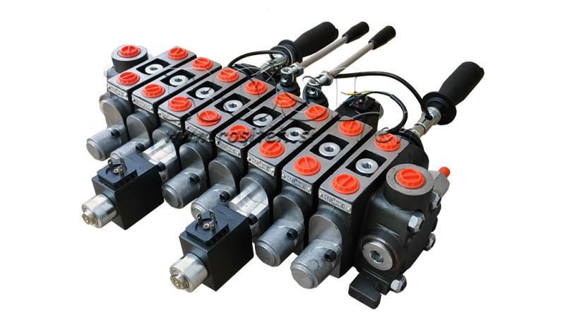 VÁLVULA HIDRÁULICA HIAB 8xPC70 2x JOYSTICK - CONTROL ELÉCTRICO 12V