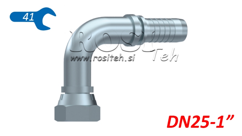 CONEXIÓN HIDRÁULICA BSP FEMENINA CODO 90° DN25-1