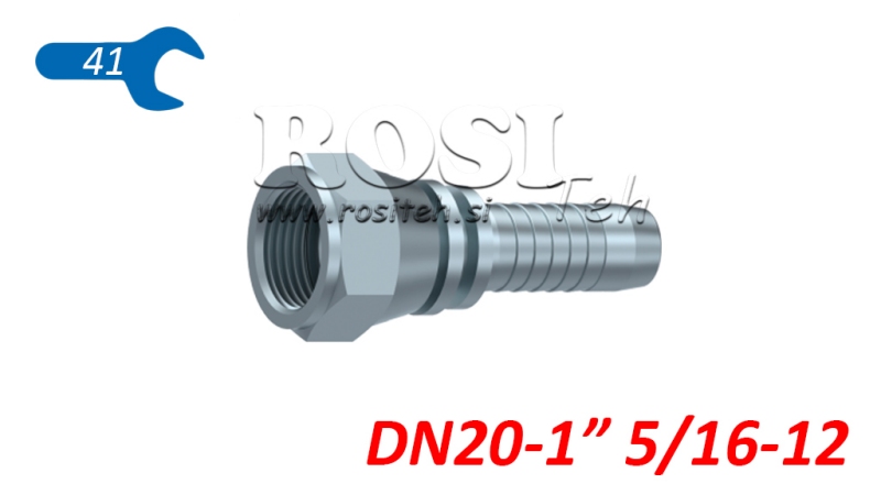 CONEXIÓN HIDRÁULICA DKJ JIC74° HEMBRA DN20-1” 5/16-12