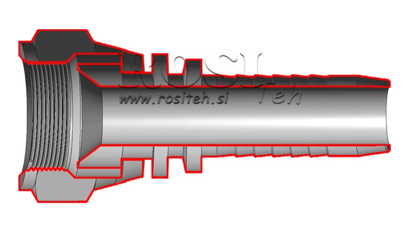 HYDRAULISCHER ANSCHLUSS DKJ JIC74° WEIBLICH DN6-1/2”-20