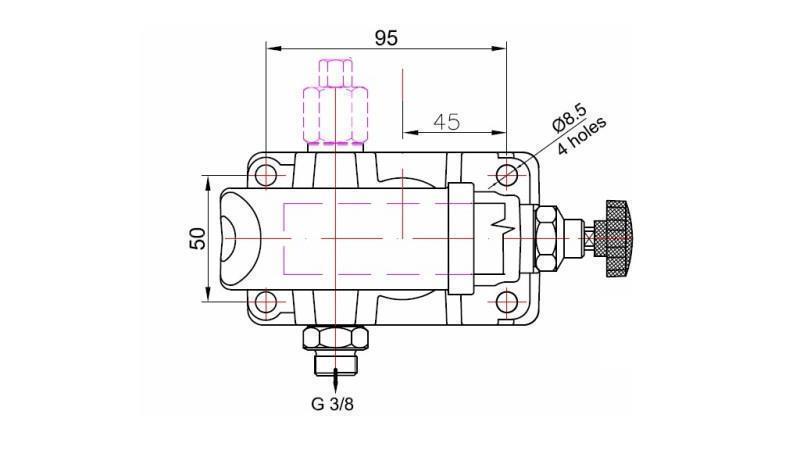 BOMBA MANUAL 25CC -SD- DIRECCIÓN ÚNICA - dimensiones