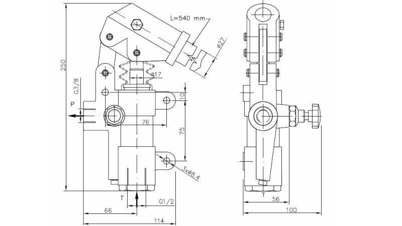 BOMBA MANUAL 20CC -SD- AUTÓNOMA DE DIRECCIÓN ÚNICA - dimensiones