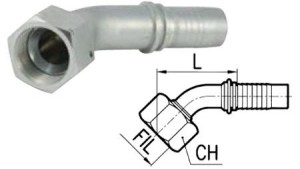 HYDRAULISK-FORBINDELSE-DKJ-JIC74°-KVINDLIG-ELBOW-45°