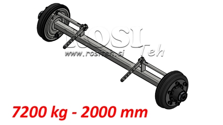 AKSELI PERÄVAUNULLE 7200 KG JARRUILLA (2000 MM)