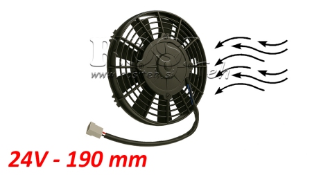 WENTYLATOR OSIOWY 190MM PCHAJĄCY 24V
