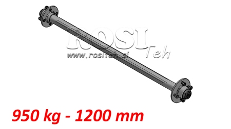 AKSELIT PERÄVAUNULLE 950 KG ILMAN JARRUA (1200 MM)