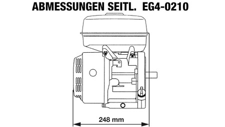 motor de gasolina EG4-200cc-5.10kW-3,600 RPM-H-KW20x53-arranque manual