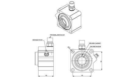 Dimensiones DEL ACCIONAMIENTO DE BOMBA HIDRÁULICA - ZF ALUMINIO CON INTERRUPTOR