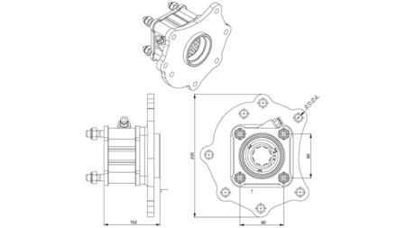 Dimensioner UDGANG FOR HYDRAULISK PUMPE - MERCEDES ATEGO-1 - 7 HUL