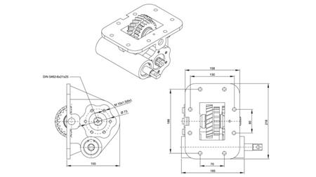 Dimensiones DE BOMBA HIDRÁULICA - ISUZU MOZ 06 MECÁNICO