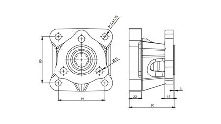 ADAPTADOR DIMENSIONES 3X4 PARA BOMBA DE HIERRO FUNDIDO