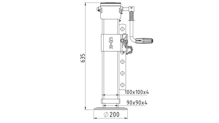 PIE DE SOPORTE ROSCADO AJUSTABLE 370mm - 4.500kg