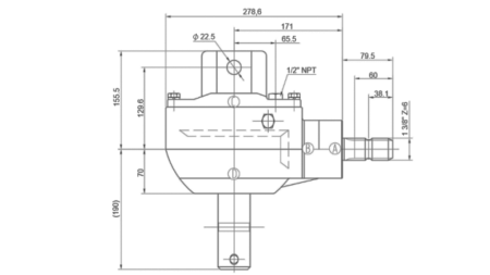 CAJA DE ENGRANAJES ANGULAR KSR50 3:1 (50HP-36.7KW)