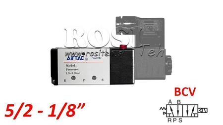 VÁLVULA ELÉCTRICA NEUMÁTICA 5/2 MONOSTABLE 1/8 PRT-0552-BCV