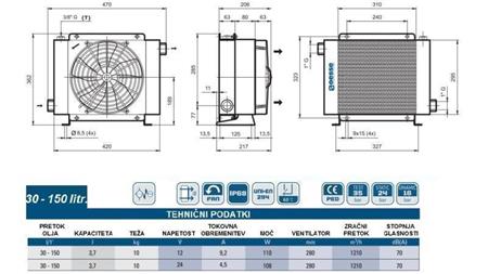 ENFRIADOR DE ACEITE DC 24V HY02404 30-150 LIT