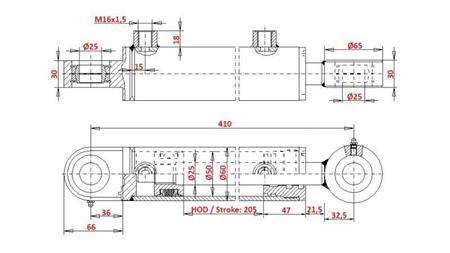CILINDRO DE DIRECCIÓN HIDRÁULICO ZETOR 7245