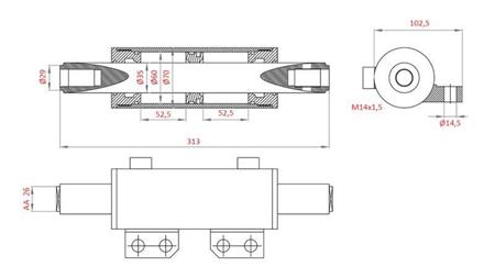 CILINDRO DE DIRECCIÓN HIDRÁULICO MF 0013901U1