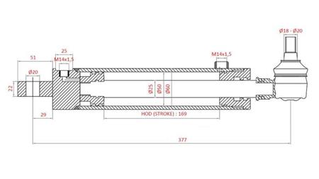 CILINDRO DE DIRECCIÓN HIDRÁULICO SAME OEM-176.6354.4/01