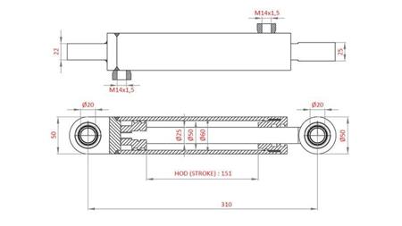 HYDRAULICKÝ ŘÍDÍCÍ CYLINDR FIAT-NEW HOLLAND OEM-5189995