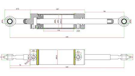 CILINDRO DE DIRECCIÓN HIDRÁULICA JOHN DEERE OEM-AM108777